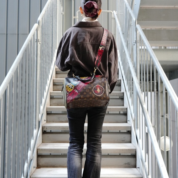 Louis Vuitton Yamamoto Kansai Monogram Epi Speedy 30 Boston Bag, Black, Kabuk... - Picture 14 of 14